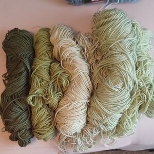 Green Red Heart Acrylic Yarn